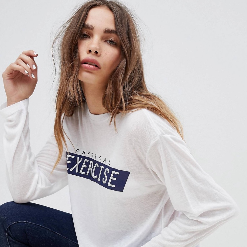 STYLENANDA Physical Education Long Sleeve Knit Tee
